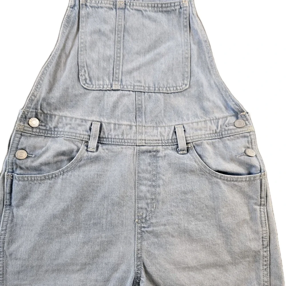 Old Navy Girl's Overall Shorts 100% Cotton‎ Light Wash Adjustable Straps XL